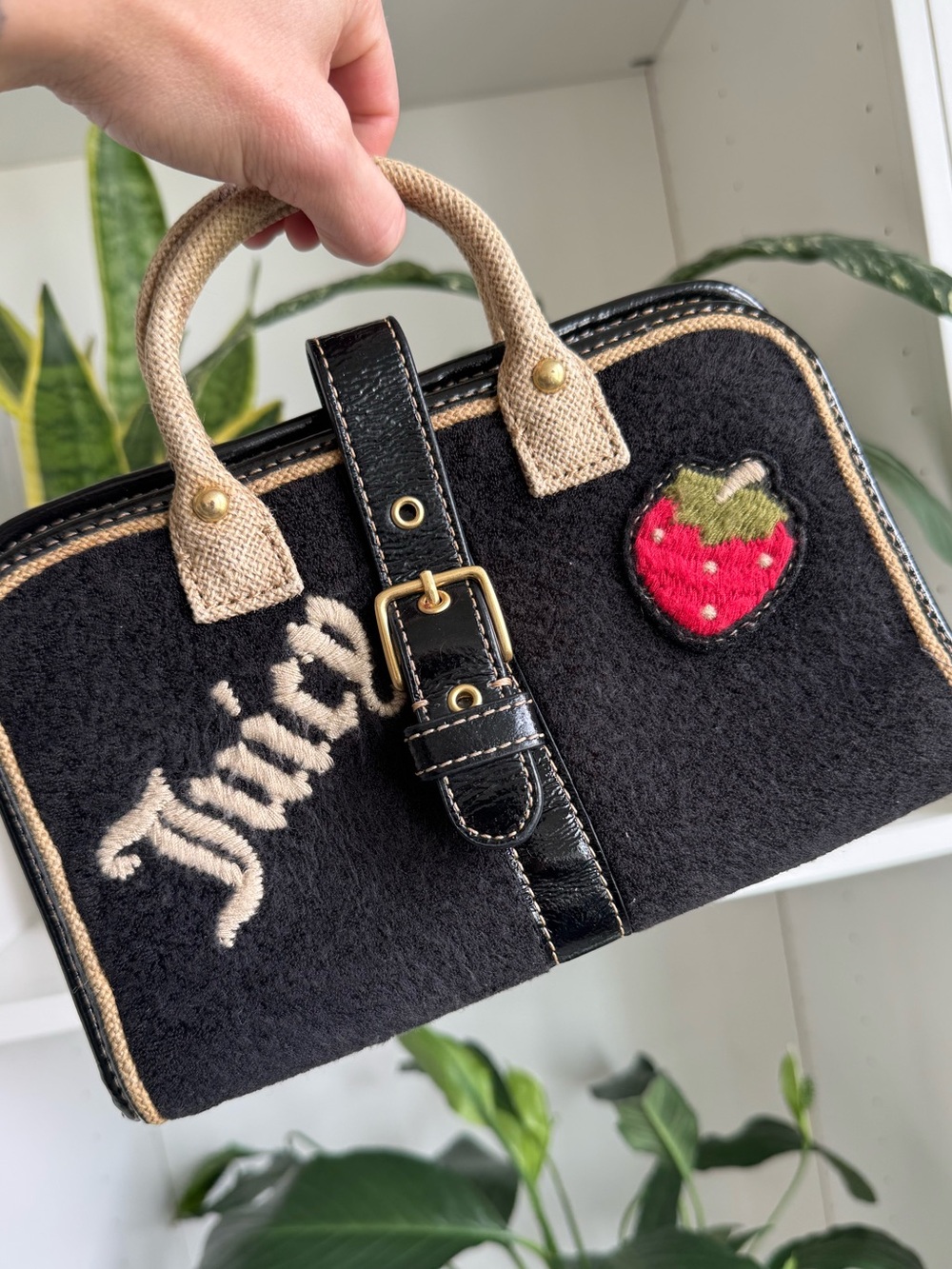 Juicy Couture strawberry mini train case 
early–mid 2000s
